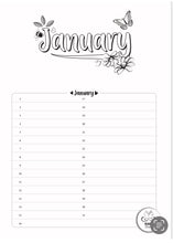 Load image into Gallery viewer, A4 - Perpetual Kiari Colouring Calendar
