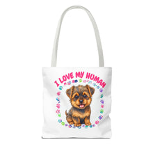 Load image into Gallery viewer, "I love my human" Custom Tote Bag
