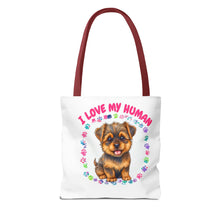 Load image into Gallery viewer, "I love my human" Custom Tote Bag
