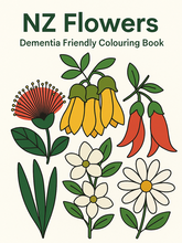 Load image into Gallery viewer, Dementia Friendly NZ Flowers Colouring Book
